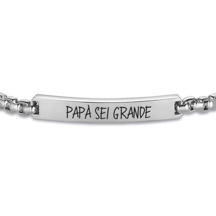 Bracciale in acciaio papa' sei grande