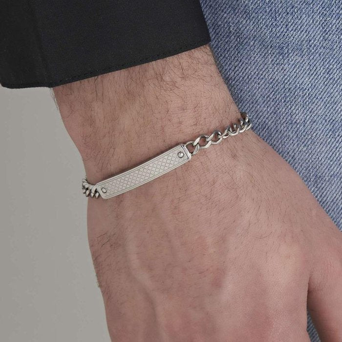 Bracciale in acciaio con piastra