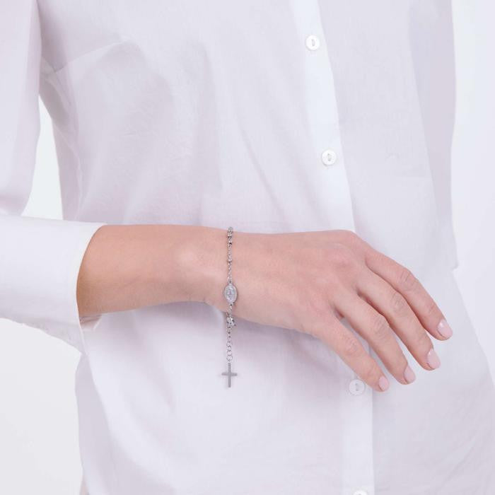 Bracciale Rosario In Acciaio Con Sfere In Acciaio