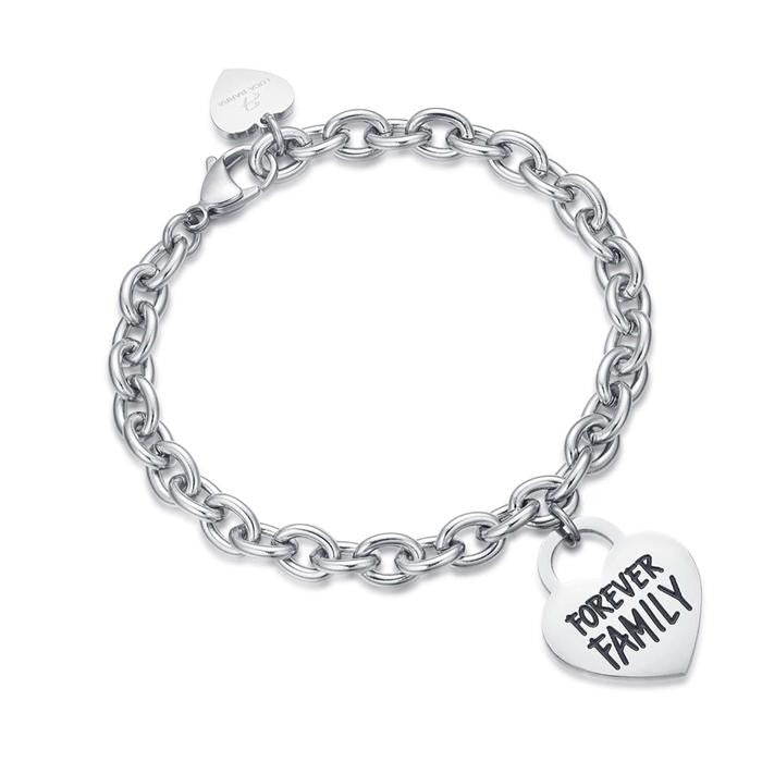 Bracciale In Acciaio Con Cuore Forever Family