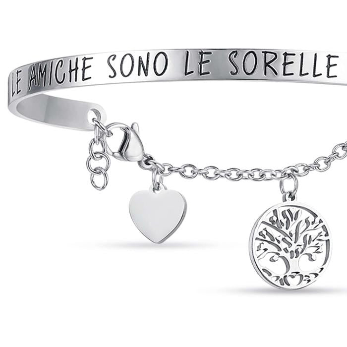 Bracciale In Acciaio Con Scritta Le Amiche Sono Le Sorelle Che Ti Scegli