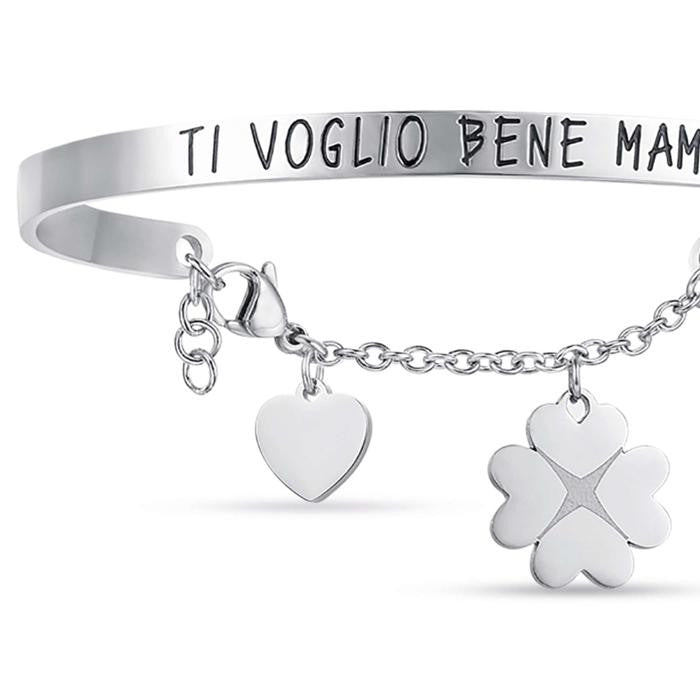 Bracciale In Acciaio Con Scritta Ti Voglio Bene Mamma