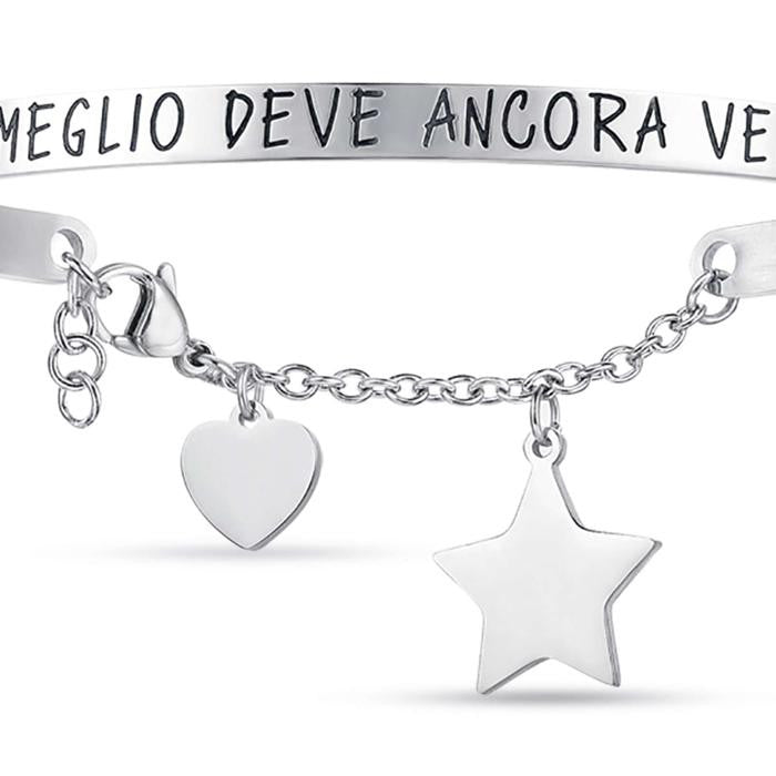Bracciale In Acciaio Con Scritta Il Meglio Deve Ancora Venire