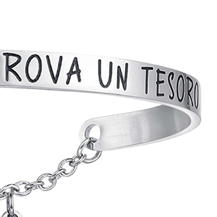 Bracciale In Acciaio Con Scritta Chi Trova Un'amica Trova Un Tesoro