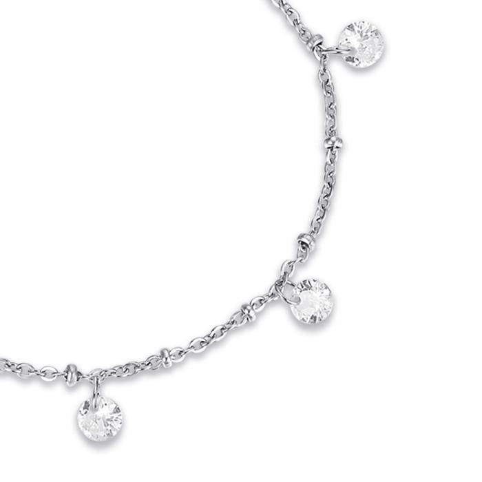 Bracciale In Acciaio Con Cristalli Bianchi