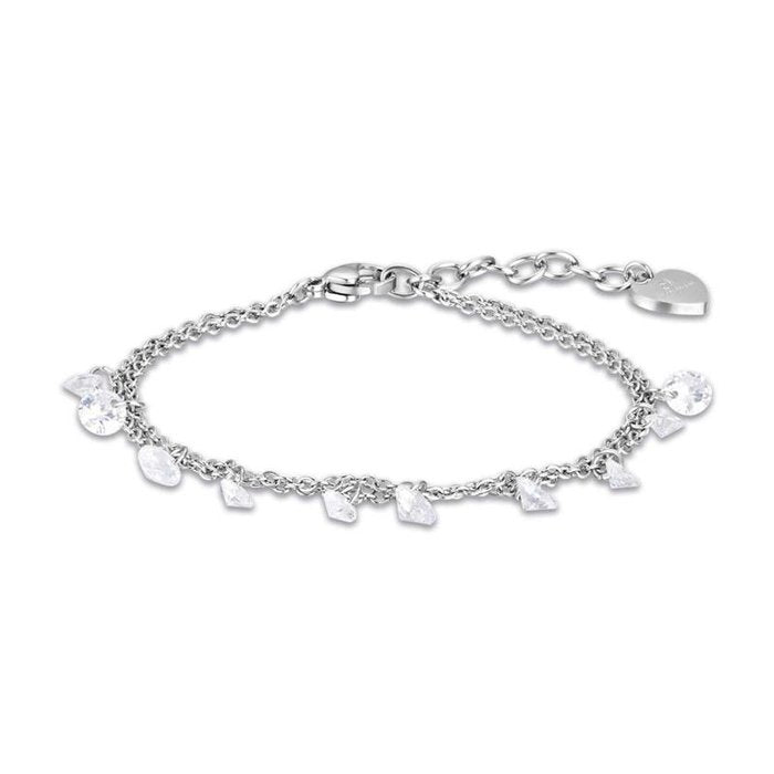 Bracciale in acciaio con cristalli bianchi