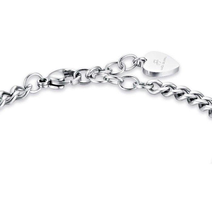 Bracciale in acciaio con quadrifoglio