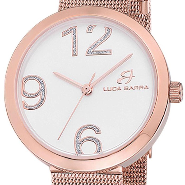 Orologio con cassa in acciaio ip rose quandrante silver e maglia ip rose - BW238