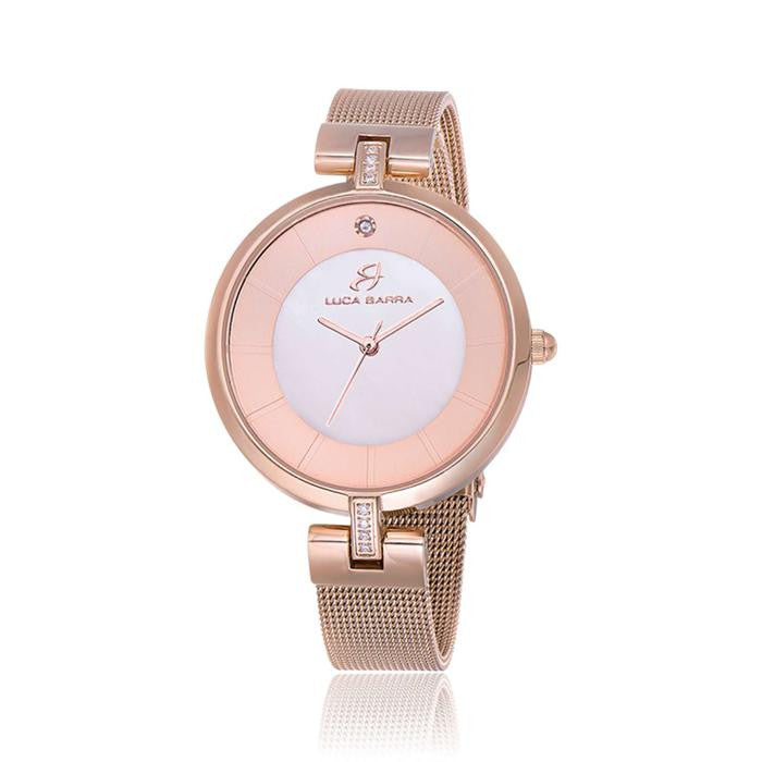 Orologio Con Cassa In Acciaio Ip Rose Quadrante Ip Rose E Maglia Milano Ip Rose