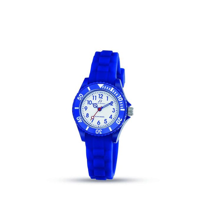 Orologio da bambino in silicone blu quadrante bianco