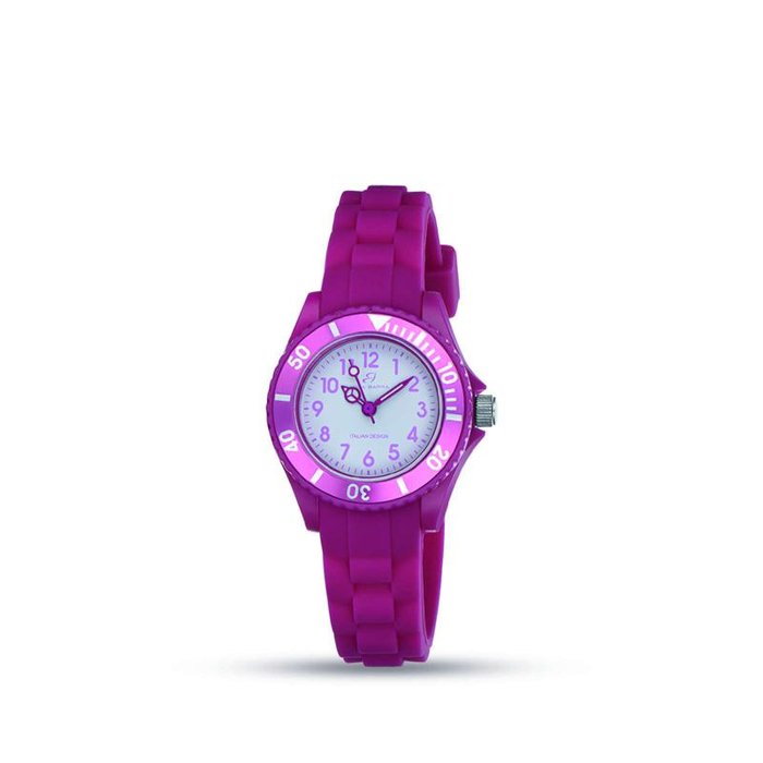 Orologio da bambino in silicone fucsia quadrante bianco