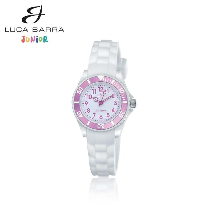 Orologio da bambino in silicone bianco quadrante bianco