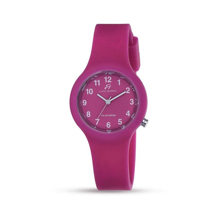 Orologio in silicone fucsia quadrante fucsia