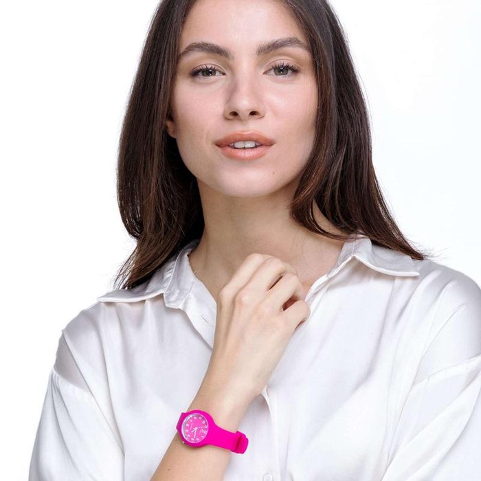 Orologio in silicone fucsia quadrante fucsia