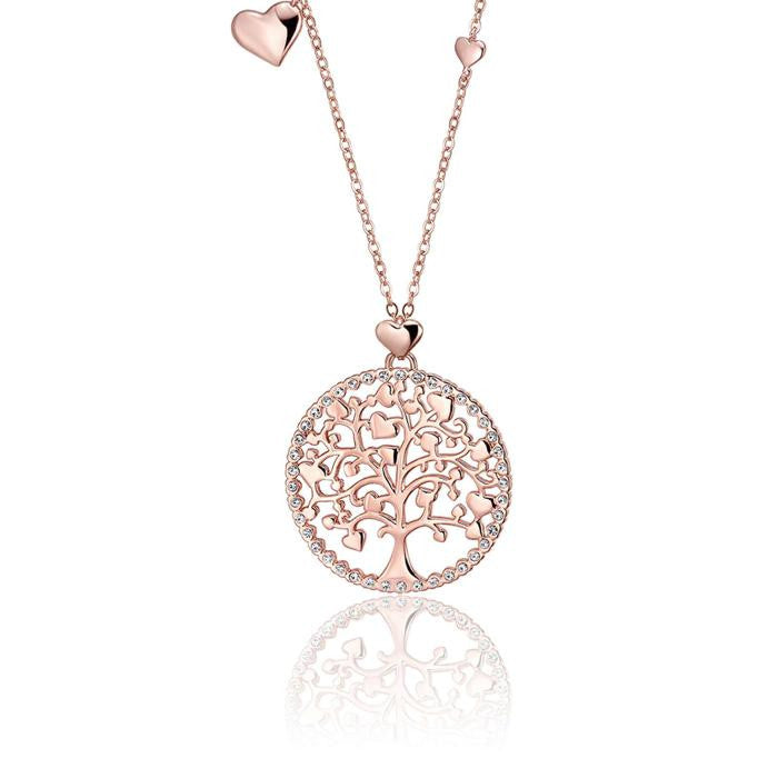 Collana Lunga In Acciaio Rose' Albero Della Vita