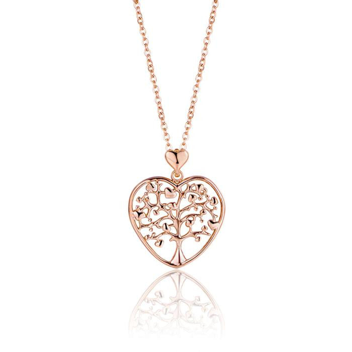 Collana In Acciaio Con Cuore Ip Rosa