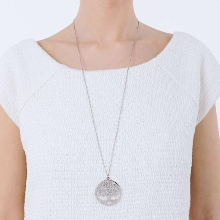 Collana In Acciaio Con Albero Della Vita