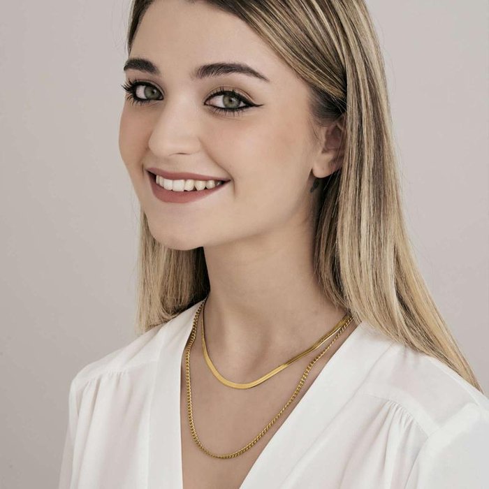 Collana in acciaio ip gold