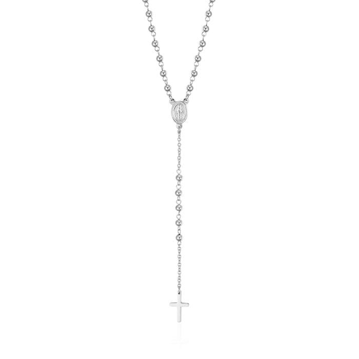 Collana Rosario In Acciaio Con Sfere In Acciaio