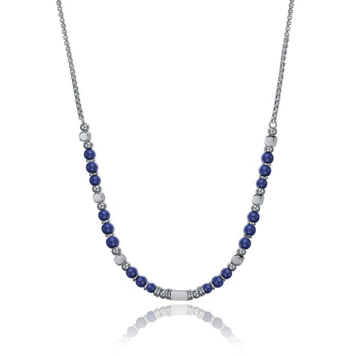 Collana In Acciaio Con Pietre Lapis