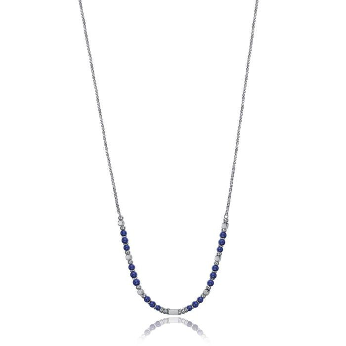 Collana In Acciaio Con Pietre Lapis