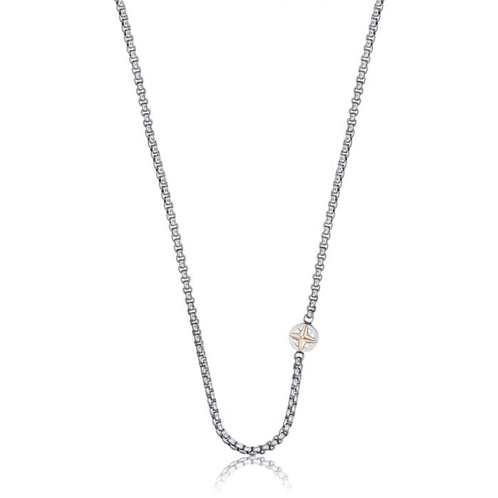 Collana In Acciaio Con Rosa Dei Venti Ip Rose