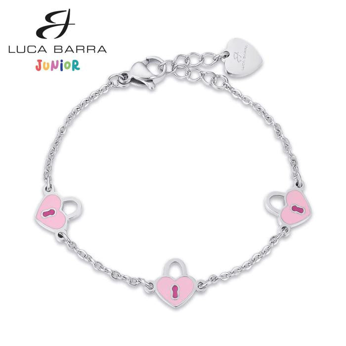 Bracciale In Acciaio Con Cuori Lucchetto