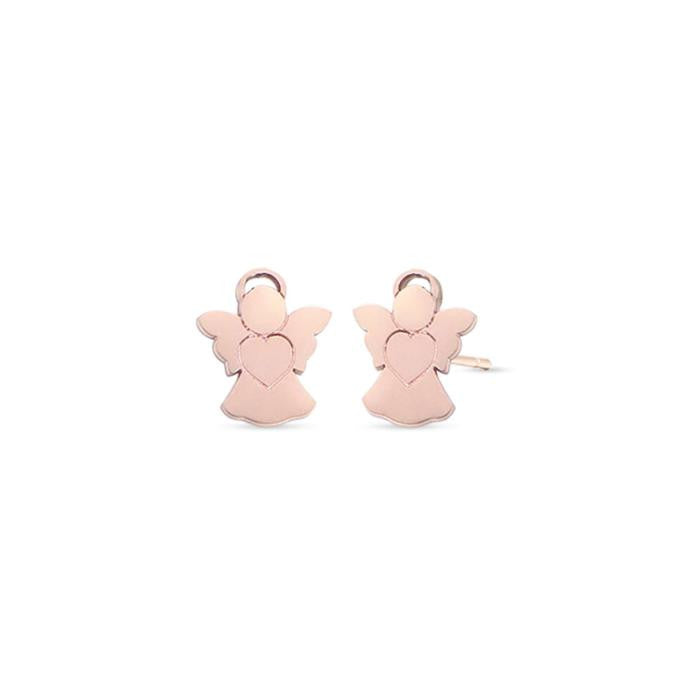 Orecchini In Acciaio Con Angelo Ip Rose