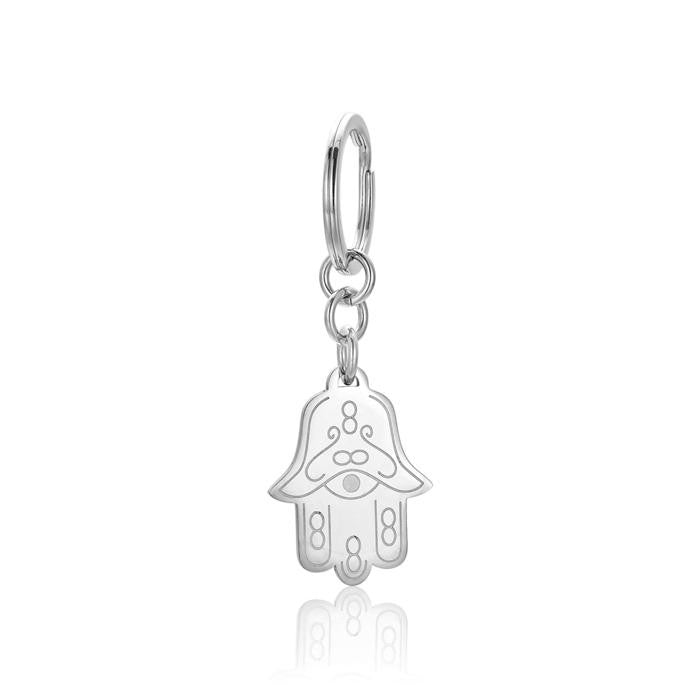 Portachiavi In Acciaio Con Mano Di Fatima