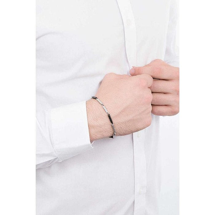 Bracciale black cylinder rondelle brunite