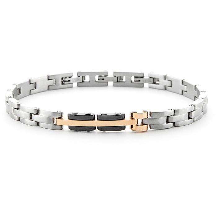 Bracciale ceramica nera pvd rosè