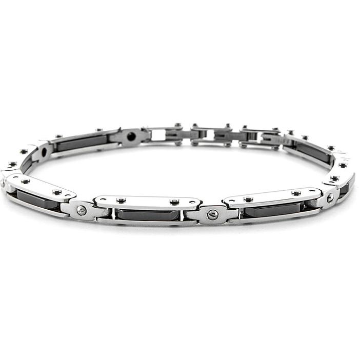 Bracciale acciaio ceramica nera