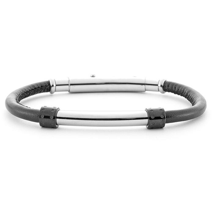 Bracciale pelle pvd nero