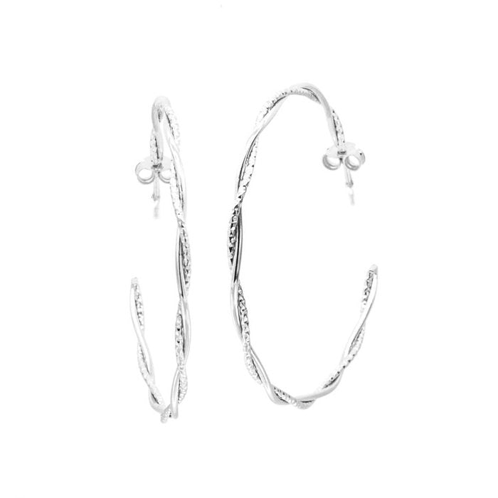 Orecchini in Argento 925 cerchio ad intreccio leggero