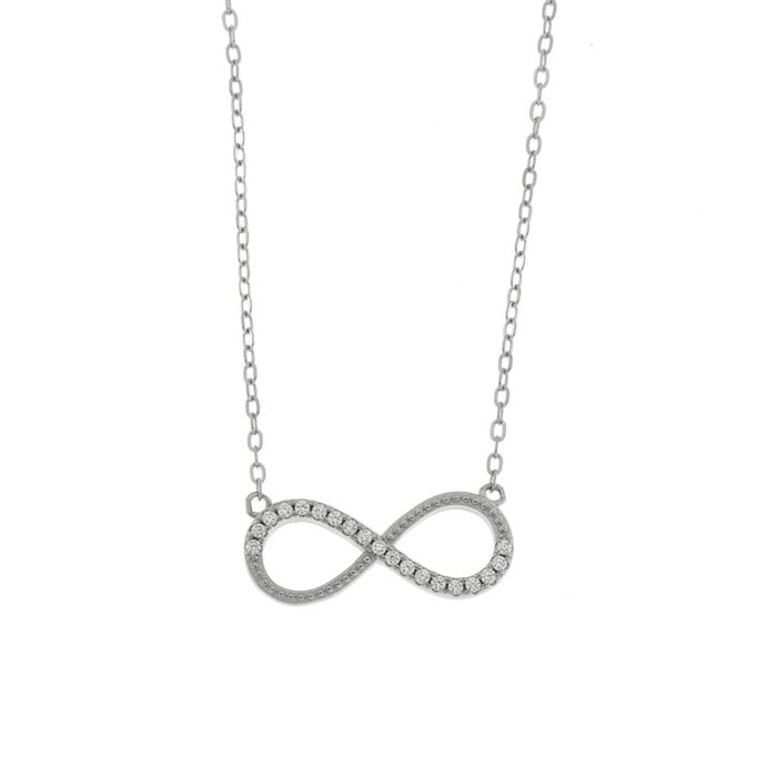 Collana in Argento 925 con simbolo infinito e zirconi bianchi