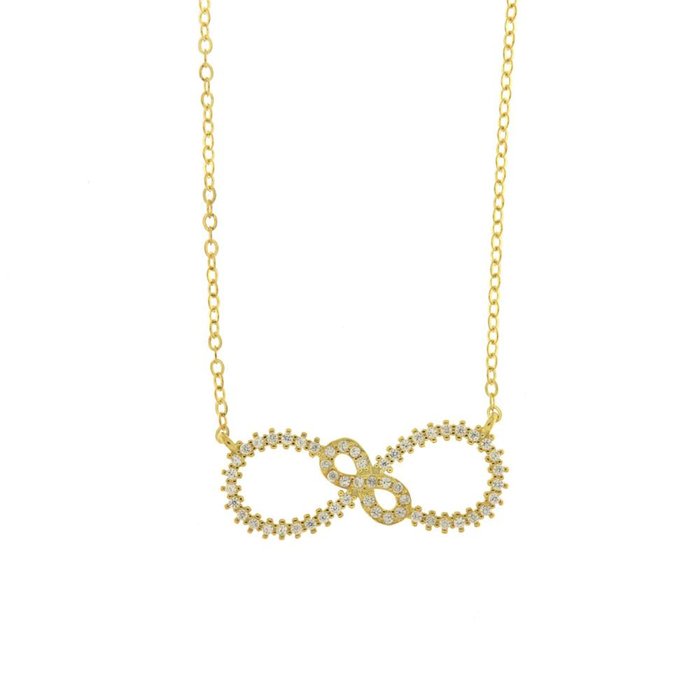 Collana in Argento 925 con infinito impreziosito da zirconi bianchi