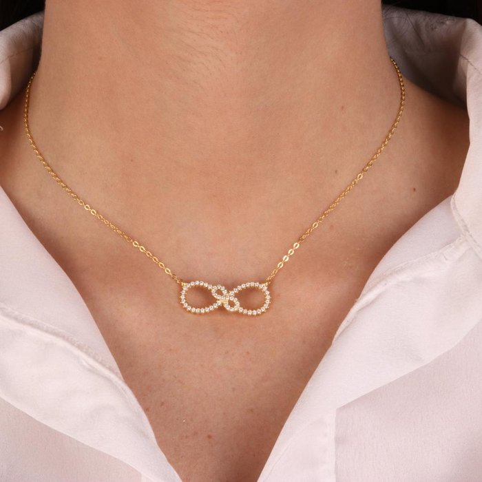 Collana in Argento 925 con infinito impreziosito da zirconi bianchi
