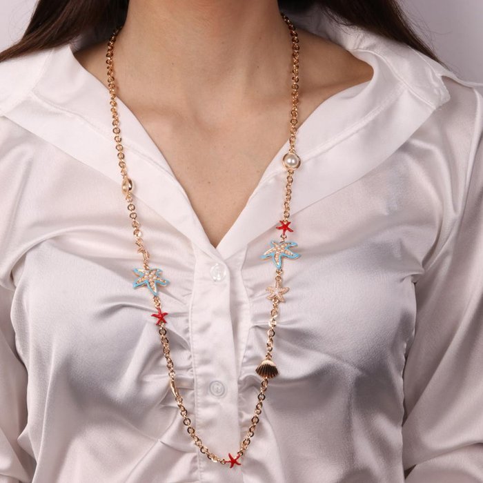 Collana in Metallo con stelle marine e conchiglie