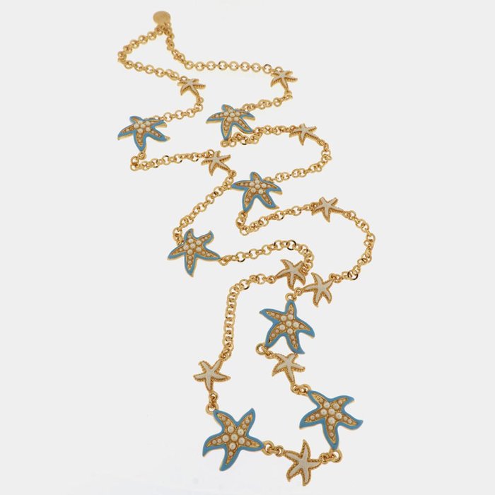 Collana in Metallo con stelle marine azzurre