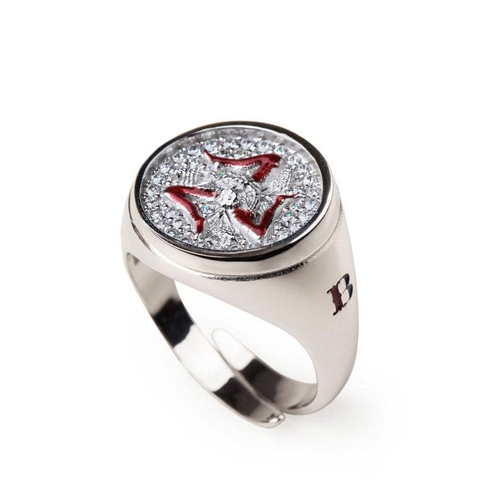 Anello Trinacria Rotondo Lapilli Rodio