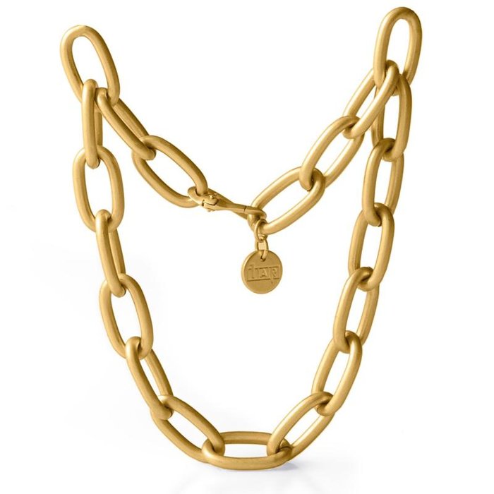 Collana con catena forzatina in bronzo dorato satinato