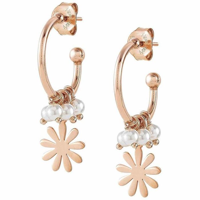 Orecchini con perle e fiore