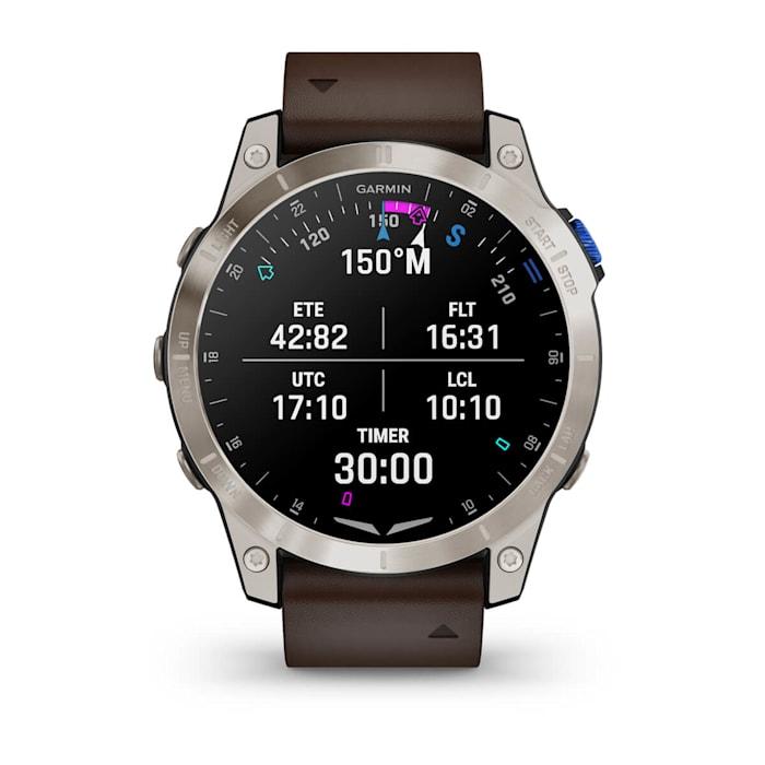 D2™ Mach 1, Aviator Smartwatch with Oxford Brown Leather Band
