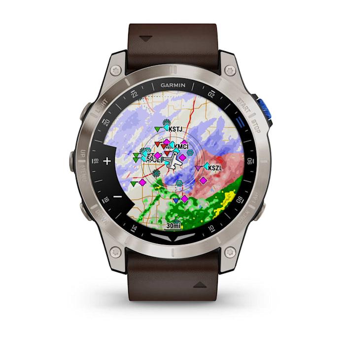 D2™ Mach 1, Aviator Smartwatch with Oxford Brown Leather Band