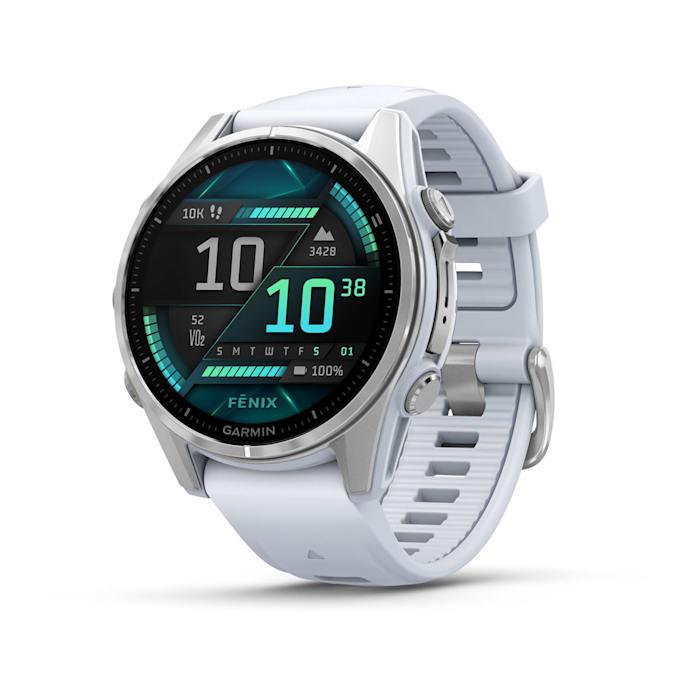 Fēnix® 8 - 43 mm, AMOLED, Silver con cinturino Whitestone in silicone