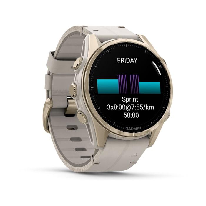 Fēnix® 8 - 43 mm, AMOLED, Sapphire, Oro rosato con cinturino in pelle avorio - 010-02903-40