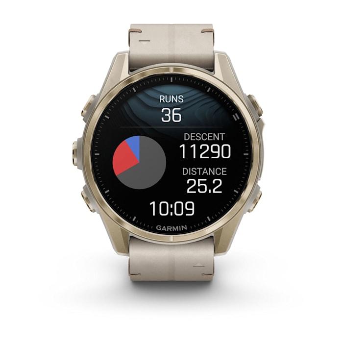 Fēnix® 8 - 43 mm, AMOLED, Sapphire, Oro rosato con cinturino in pelle avorio - 010-02903-40