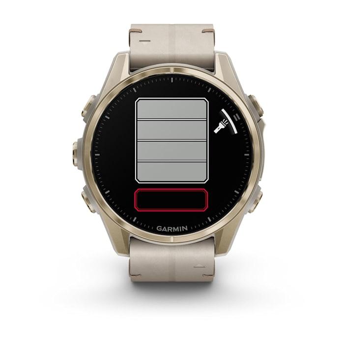 Fēnix® 8 - 43 mm, AMOLED, Sapphire, Oro rosato con cinturino in pelle avorio - 010-02903-40