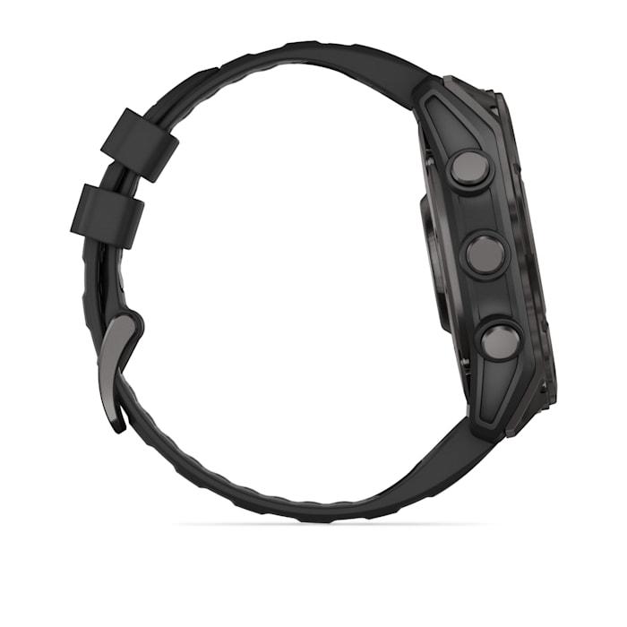 Fēnix® 8 - 51 mm, AMOLED, Sapphire, Carbon Grey DLC con cinturino in silicone Black/pebble grey