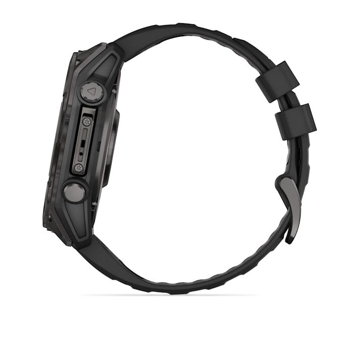 Fēnix® 8 - 51 mm, AMOLED, Sapphire, Carbon Grey DLC con cinturino in silicone Black/pebble grey